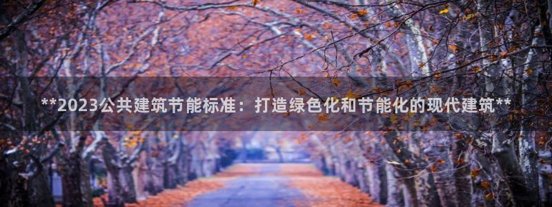 e尊国际娱乐官网地址：**2023公共建筑节能标准：打造绿色化和节能化的现代建筑**