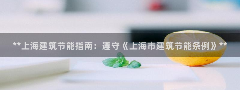 e尊国际的手机登录网站：**上海建筑节能指南：遵守《上海市建筑节能条例》**