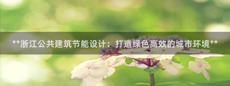 e尊国际官网：**浙江公共建筑节能设计：打造绿色高效的城市环境**
