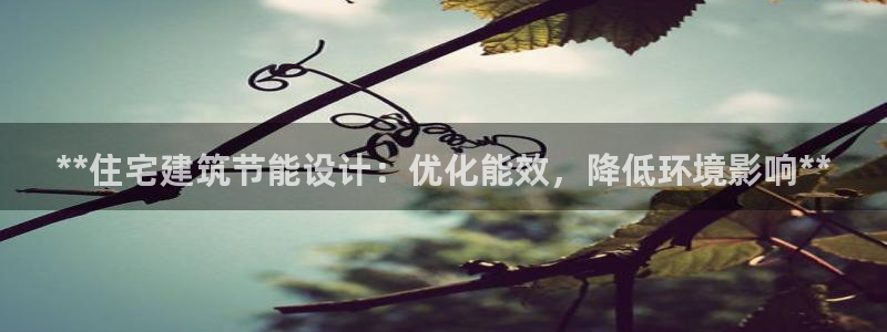 e尊国际客户端下载：**住宅建筑节能设计：优化能效，降低环境影响**