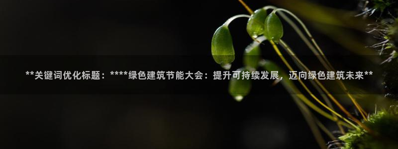 e尊国际-可可计划：**关键词优化标题：****绿色建筑节能大会：提升可持续发展，迈向绿色建筑未来**