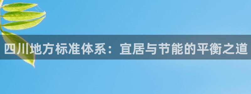 e尊国际可靠吗：四川地方标准体系：宜居与节能的平衡之道