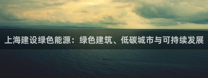 e尊国际是个黑网：上海建设绿色能源：绿色建筑、低碳城市与可持续发展